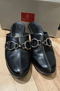 women’s Cole Haan black leather clog mule dize 8M - Picture 1 of 5