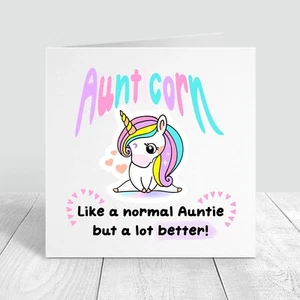 Auntie Personalised Birthday Card Aunty Gift Best Aunt from Niece Nephew Funny - Picture 1 of 7