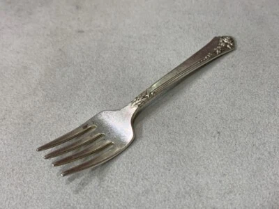 Heirloom Sterling Silver Damask Rose  4" Four-Prong Fork "Service Si (CJL047613) - Image 1 of 4