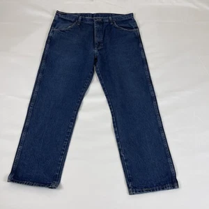 Rustler Wrangler  Men’s regular straight leg dark wash jeans  Size: 38x30 - Picture 1 of 12