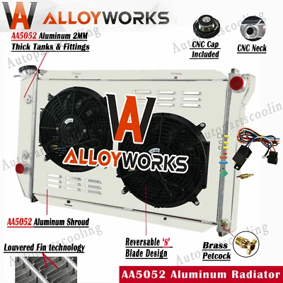 3 Row Radiator+Shroud Fan+Relay Fits 72-76 Ford Montego Elite Gran LTD Torino II Foto 1 de 4