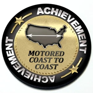Achievement Motored Coast to Coast - Magnetic Grill Grille Badge for MINI Cooper - Picture 1 of 3