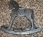 Pewter Hobby rocking Horse Wall Hanging Carson 9 x 8 Inches Equestrian