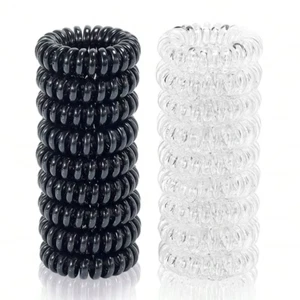 18 Pack Hair Elastics, No Crease Spiral Hair Ties Hair Bands Multi Color Waterpr - Picture 1 of 5
