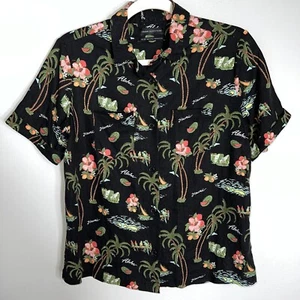 Urban Outfitters Women's Linen Blend Hawaiian Shirt-Short Sleeve-XS-NWT - Picture 1 of 10