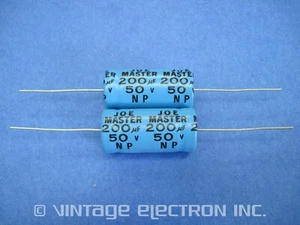 (2) JOE MASTER Electrolytic Crossover/Audio Capacitor: 200uF 50V (Non-Polarized) - Picture 1 of 13