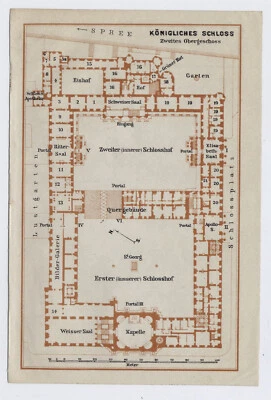1909 ANTIQUE MAP OF BERLIN ROYAL PALACE / BERLINER KÖNIGLICHES SCHLOSS / GERMANY - Image 1 of 2