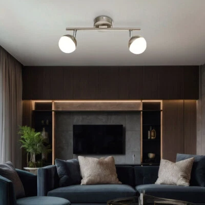 Plafoniera Luce Sala da Pranzo 2 Fiamma Argento Regolabile LED - Immagine 1 di 4