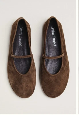 Балетки Jeffrey Campbell Dancerina Mary Jane коричневые замшевые размер 8,5 - Изображение 1 из 3