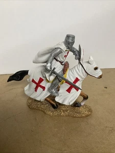 Knight On Horse, Resin Figurine 6.5" x 8” Free Uk Posting - Picture 1 of 10