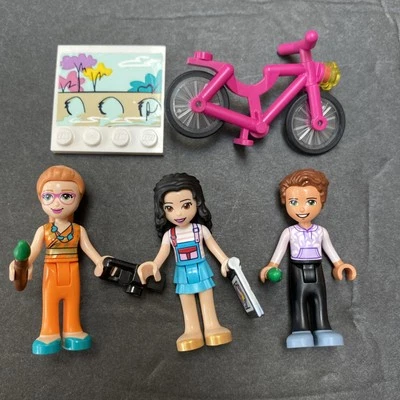 Lego Lot of 3 Minifigure Friends Emma Beatrice & Felix from Art School w Bike - Image 1 of 4