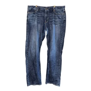 Lucky Brand Men's Jeans Vintage Straight Size 42/34 Distressed Dark Wash ~Flawed - Picture 1 of 9