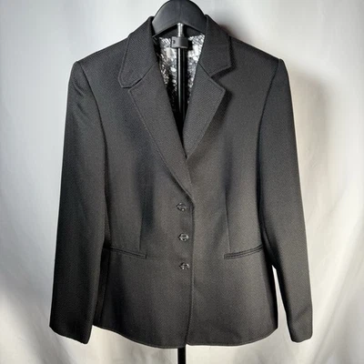 Женский текстурированный блейзер Tahari Arthur S. Levine с шевроном на 3 пуговицах костюм 10 - Изображение 1 из 4