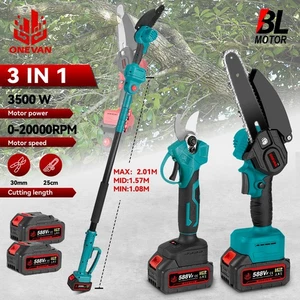 Für 18V Makita 3IN1 Akku Kettensäge Teleskop Hochentaster Gartenschere Mit Akkus - Bild 1 von 24