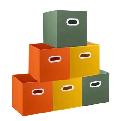Cubos de almacenamiento, cubo de almacenamiento de 11 pulgadas, 6 juegos de cubos de almacenamiento de tela plegables... Foto 1 de 4