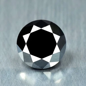 2.30Ct Natural JET BLACK DIAMOND Brilliant Round Cut _ Loose Diamond - Picture 1 of 2
