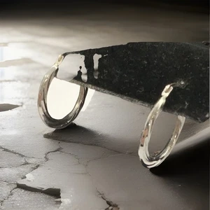 14kt Weißgold Creolen Stil Ohrringe.. - Bild 1 von 5