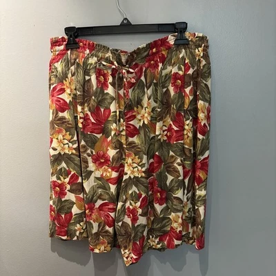 Vintage Jantzen Womens Sz18 Tropical Hawaiian High Waist Shorts USA 90’s Comfy - Image 1 of 4