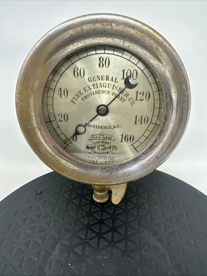 Antique 5.5" CROSBY Steam Gauge & Valve Co. Providence RI Plant STEAMPUNK - Image 1 of 4
