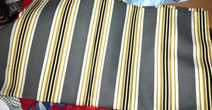 Vtg Mill Creek Fabric screen print Teflon 3 yards W-56" stripes  (-4in x 7in) - Picture 1 of 3