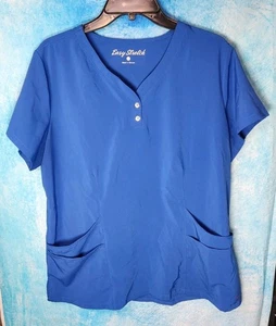 Blusa Médica Damas Fácil Elastizada Azul Talla LG-Cuello en V 4 Bolsillos Frontales EPOC  - Imagen 1 de 7