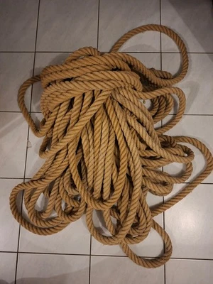 ANCIENNE GRANDE CORDE PECHEUR - POUR MAIN COURANTE RAMPE D'ESCALIER BATEAU - Photo 1/2