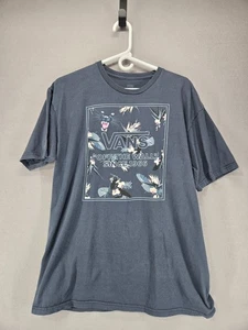 Vans Off The Wall T-Shirt, Short Sleeve, Blue w/Panther/Floral Design, Adult Lg - Picture 1 of 4