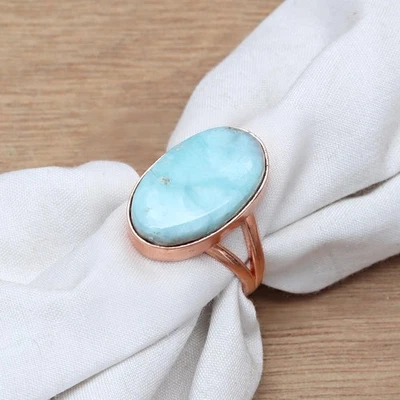 Larimar Gemstone Handmade Silver Jewelry  "10.5" - Image 1 of 4