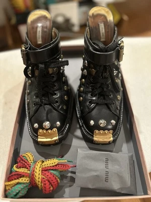 MIU MIU Calzature Donna Metal Sport Negro y Metal Tacones Altos 38.5 Foto 1 de 4