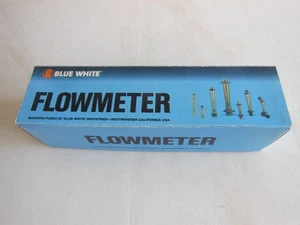 BlUE WHITE Flow Meter Model F-40250LN-4 1/4 inch connection w/ 1/4" hose barbs - Picture 1 of 8