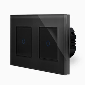 2 Fach Glas Touch Lichtschalter Wandschalter Sensor LED beleuchtet Luxus-Time - Bild 1 von 8