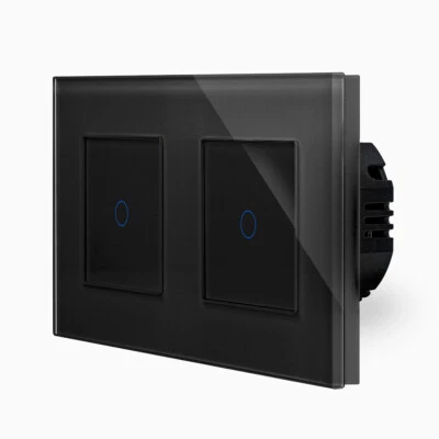 2 Fach Glas Touch Lichtschalter Wandschalter Sensor LED beleuchtet Luxus-Time - Bild 1 von 4