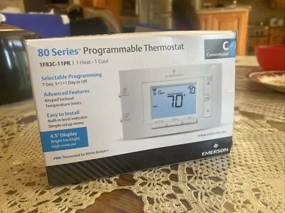 White-Rodgers 1F83c-11Pr 80 Series Thermostats, 7 Programs, 1 H 1 C, Wall NOB - Image 1 of 4