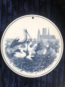 "Royal Copenhagen Dinamarca azul blanco decoración de pared de porcelana nido de una historia 5 3/4""" - Imagen 1 de 2