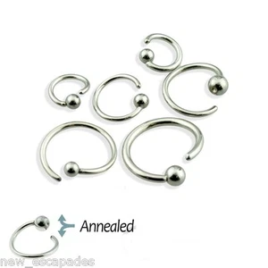 Nariz cautiva Daith oreja recocido anillo calibre 18 5/16" bola fija de 3 mm acero juego de 2 - Imagen 1 de 3