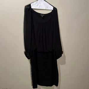 Beautiful Collection Dress Barn Lace, Chiffon Sequins Black Holiday Dress Sz 20 - Picture 1 of 6
