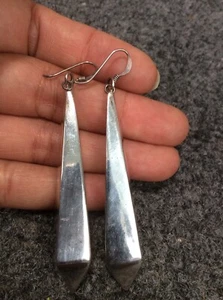Stunning Sterling Silver 925 modernist tube wire earrings - Picture 1 of 4