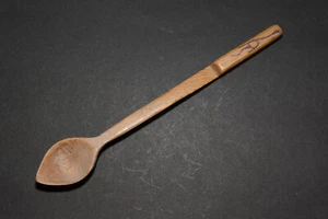Vintage hand carved wooden spoon with Runic symbol witch mark E - Picture 1 of 6