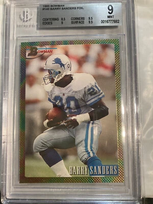Bowman Foil Barry Sanders BGS 1993 9 subs 8,5, 9,5, 9,5 sólido 9 patio Foto 1 de 2