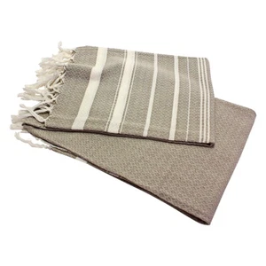 Toalla de hamamelis beige blanco a rayas toalla de playa toalla de baño toalla de sauna toalla de ducha toalla - Imagen 1 de 3