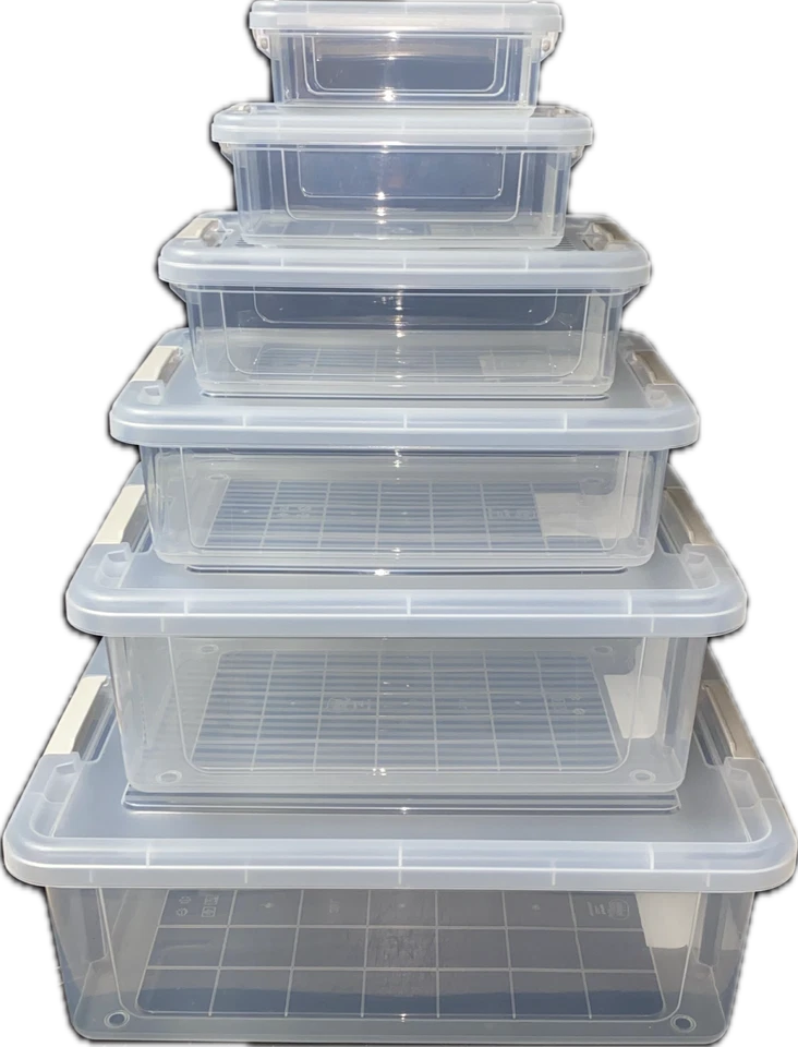 Aufbewahrungsbox mit Deckel 0,8-20 L Kunststoffbox Plastikbox Box Transparent - Bild 1 von 1