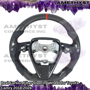 Brand New Real Carbon Fiber Steering Wheel Replacement for Toyota Camry 18-2024 - Picture 1 of 1