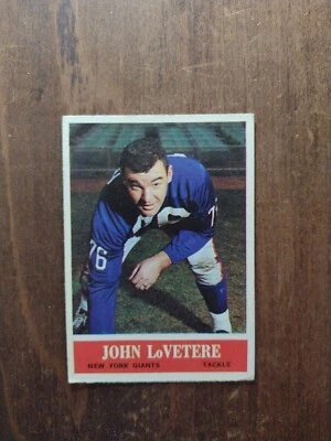 1964 PHILADELPHIA #120 JOHN LOVETERE  Rookie NEW YORK GIANTS Centered EX - Image 1 of 2