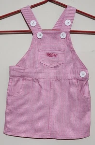 Mossimo Harper Pinafore Baby Striped Pink Dress Size 00 3-6 months Preowned - Picture 1 of 5