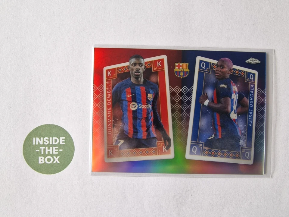 Dembelé Oshoala Topps Barcelona Chrome 2022-23 Kings & Queens - Bild 1 von 1