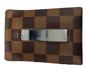 Estuche para tarjetas Louis Vuitton Porte Carte Pance Damier Ebone clip para dinero - Imagen 1 de 6