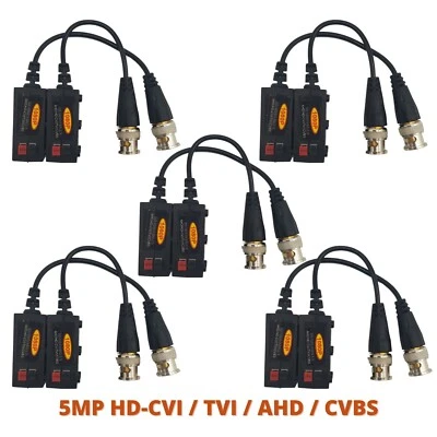 HD 5mp CCTV Video Balun Connectors Passive AHD/TVI/CVI/CVBS Signal Transceivers - Image 1 of 4