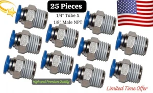 25 Tubo neumático 1/4" X 1/8" NPT conector macho empuje de aire para conectar accesorio - Imagen 1 de 6