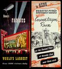 Lot de 2 brochures souvenirs Harold's Club Reno Nevada années 1950 salle de wagon couverte