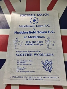 MIDDLEHAM TOWN V HUDDERSFIELD TOWN JULY 29TH 1988 PRE SEASON, MINT - Picture 1 of 3